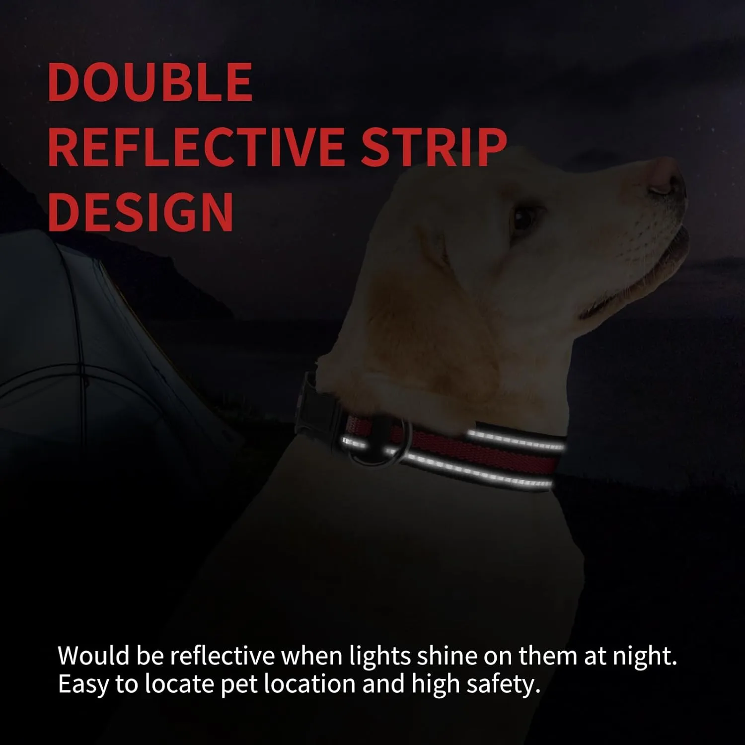 Highly Reflective Adjustable Dog Collar with Dual Metal D-Rings - Classic Colors for Small/Medium Dogs, 2-Pack (Pink and Red, S)