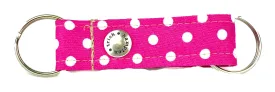 Hot Pink/White Polka Dot Snappy Keychain - 504