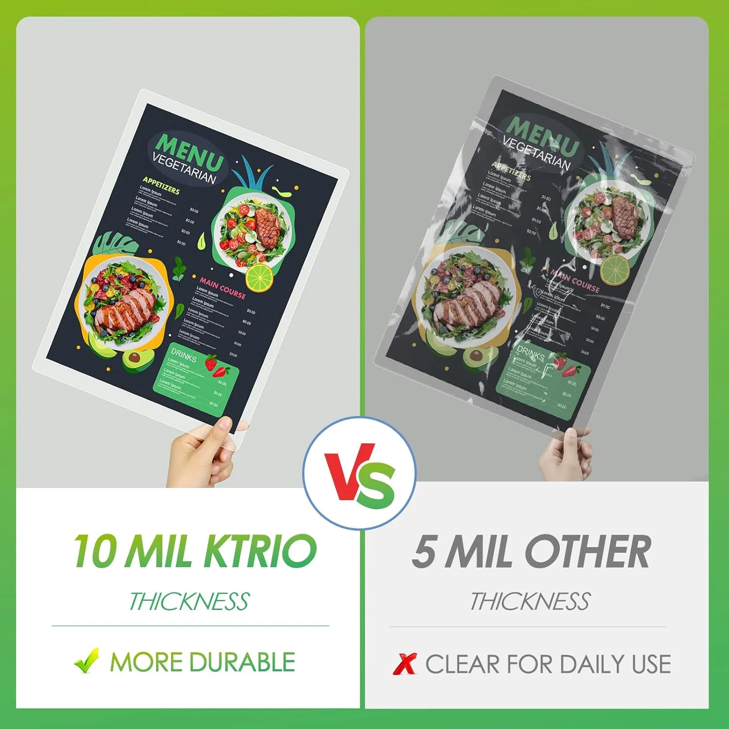 KTRIO Self Adhesive Laminating Pouches for Photos, Waterproof, 10 Mil Thick, No Laminating Machine Needed
