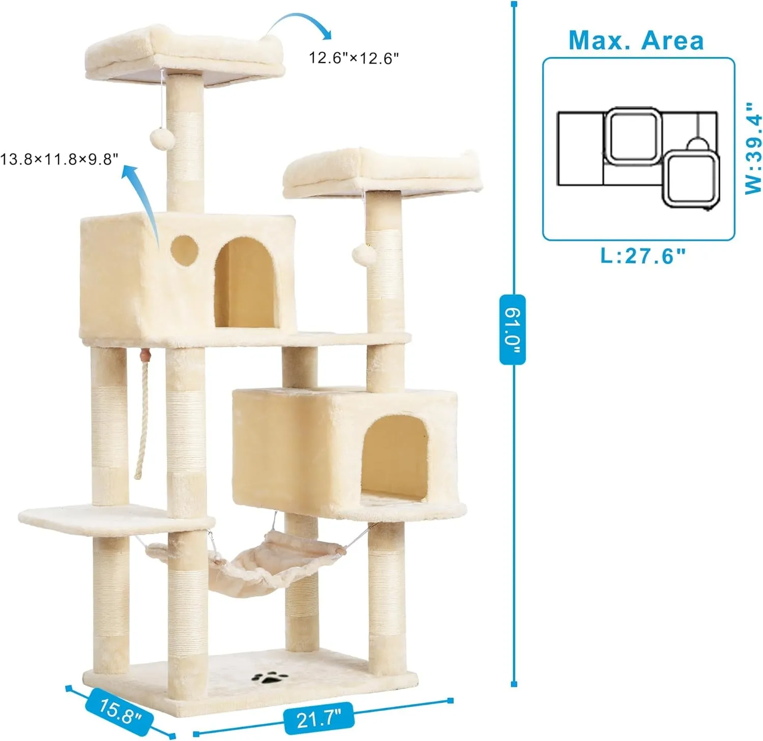 Large Multi-Level Cat Tree Condo Posts