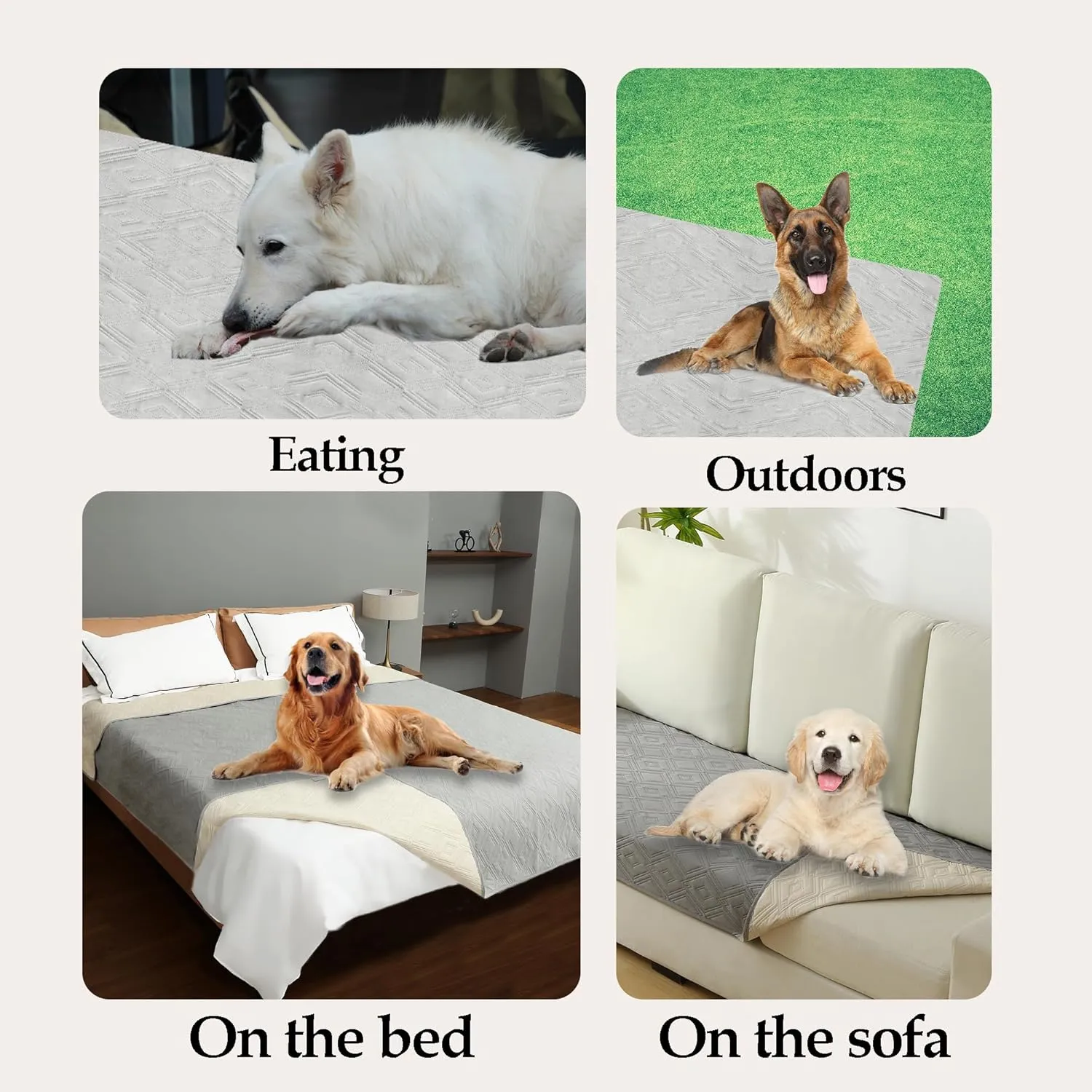 LPMOERA Waterproof Dog Sofa Couch Cover Non-Slip Pet Bed Blanket Couch Cover Quilted Mattress Protector Sofa Bed Protector Slipcover Beige 68 * 82 Inch(Pack of 1)
