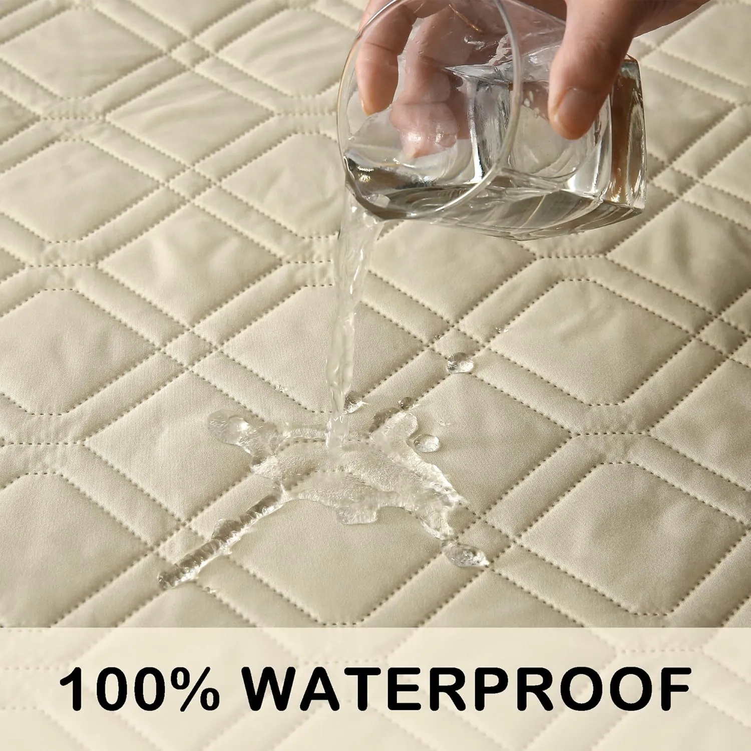 LPMOERA Waterproof Dog Sofa Couch Cover Non-Slip Pet Bed Blanket Couch Cover Quilted Mattress Protector Sofa Bed Protector Slipcover Beige 68 * 82 Inch(Pack of 1)