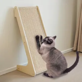 Meeyoview Cat Scratcher, L Shape Sisal Scratching Pad, Wooden Frame Scratch Board for Indoor Cats, Wall & Sofa Furniture Protector with Catnip