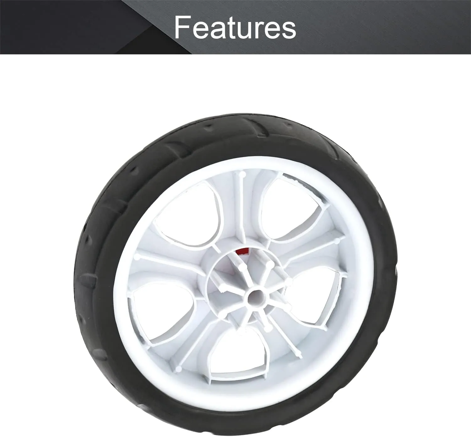 MroMax 2Pcs Stroller Wheel, 155mm x 38mm Single Wheel, Plastic Wheel Replacement for Stroller and Pet Stroller