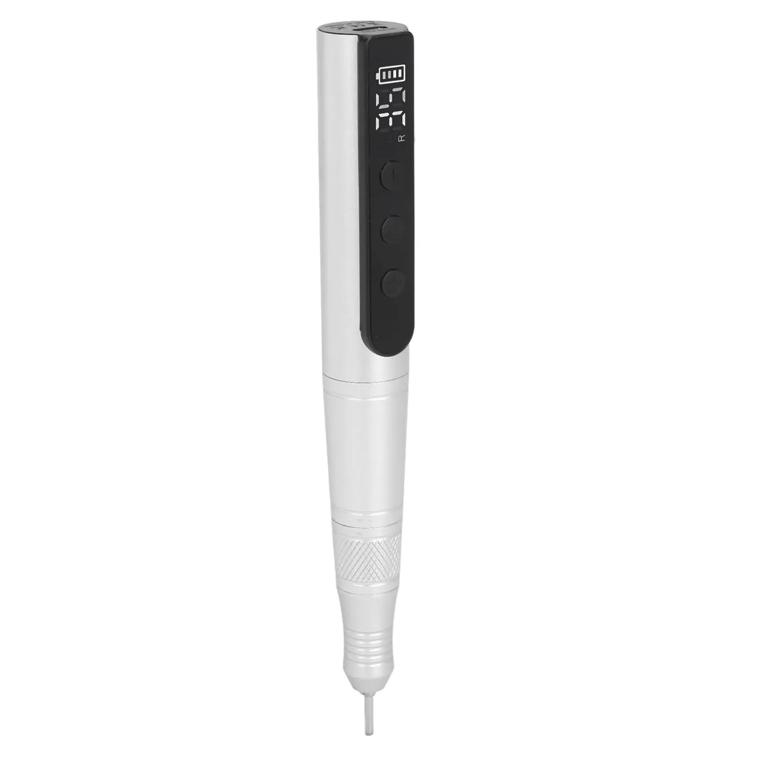 Nail Grinder, 1100mAh Battery 35000rpm Nail Grinder Kit Adjustable Rechargeable Type C USB Interface with 6 Grinding Head for Manicures (Silver)