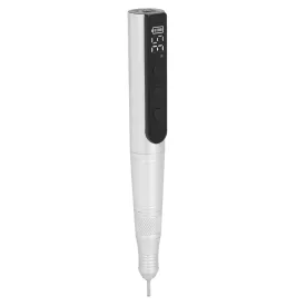 Nail Grinder, 1100mAh Battery 35000rpm Nail Grinder Kit Adjustable Rechargeable Type C USB Interface with 6 Grinding Head for Manicures (Silver)