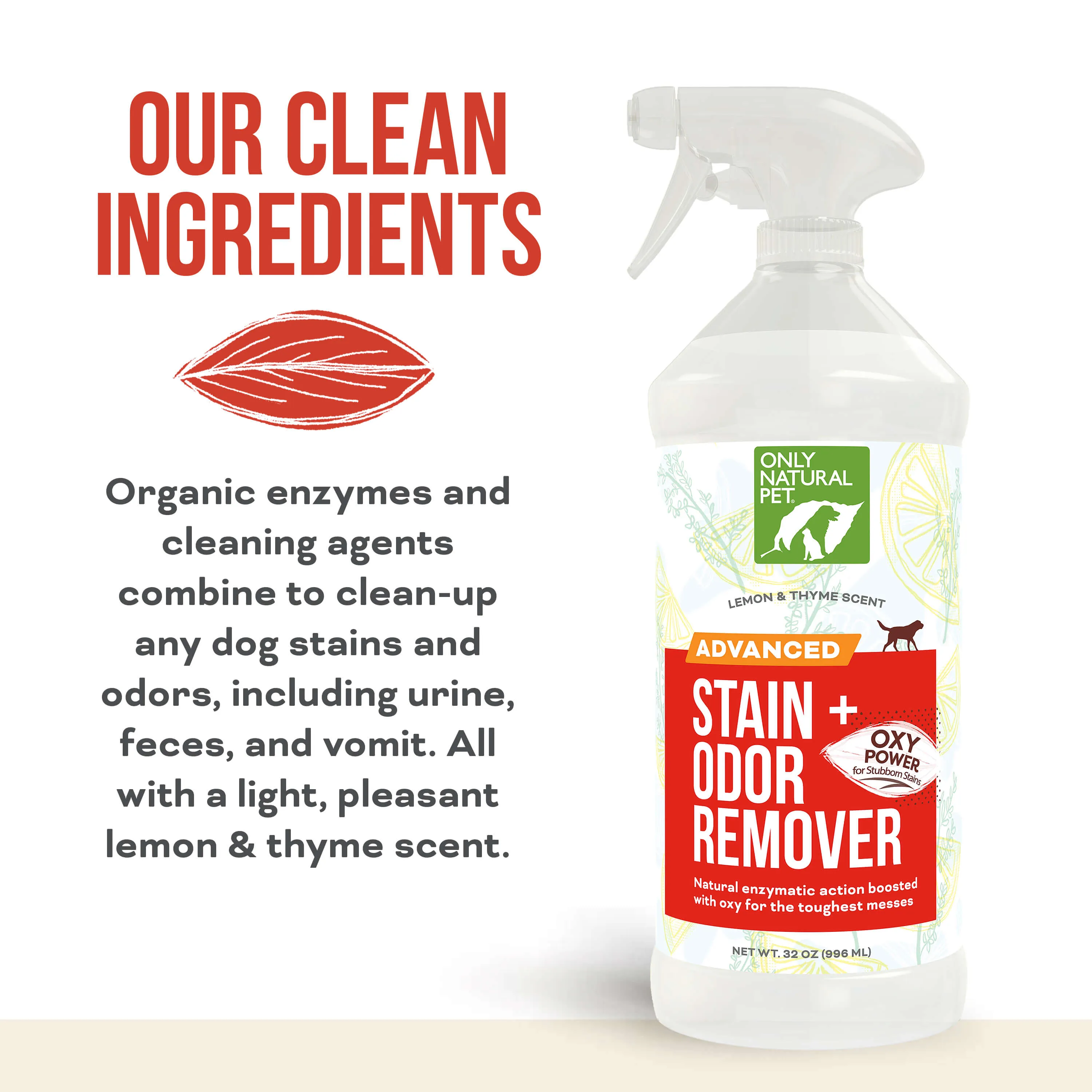 Only Natural Pet Advanced Dog Stain   Odor Remover with Oxy 32 oz