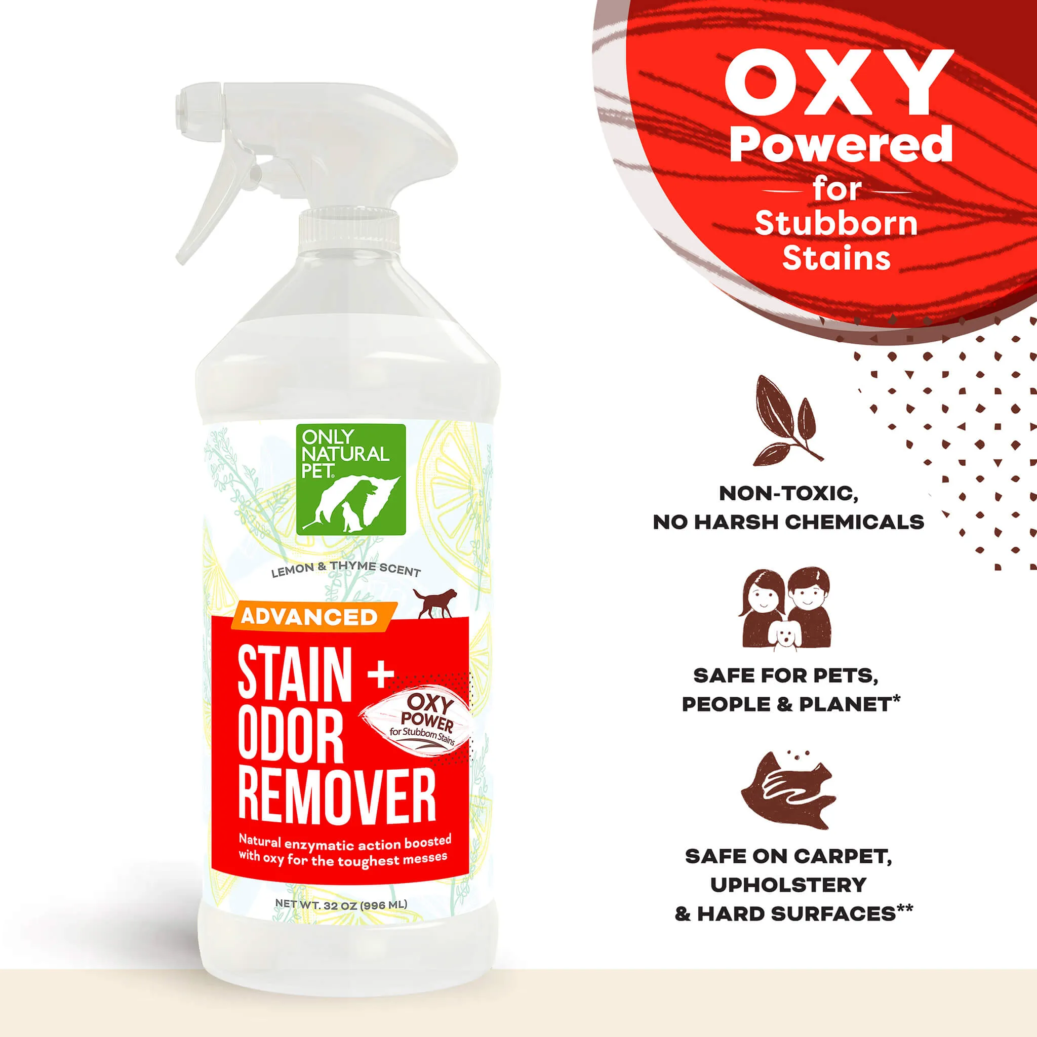Only Natural Pet Advanced Dog Stain   Odor Remover with Oxy 32 oz