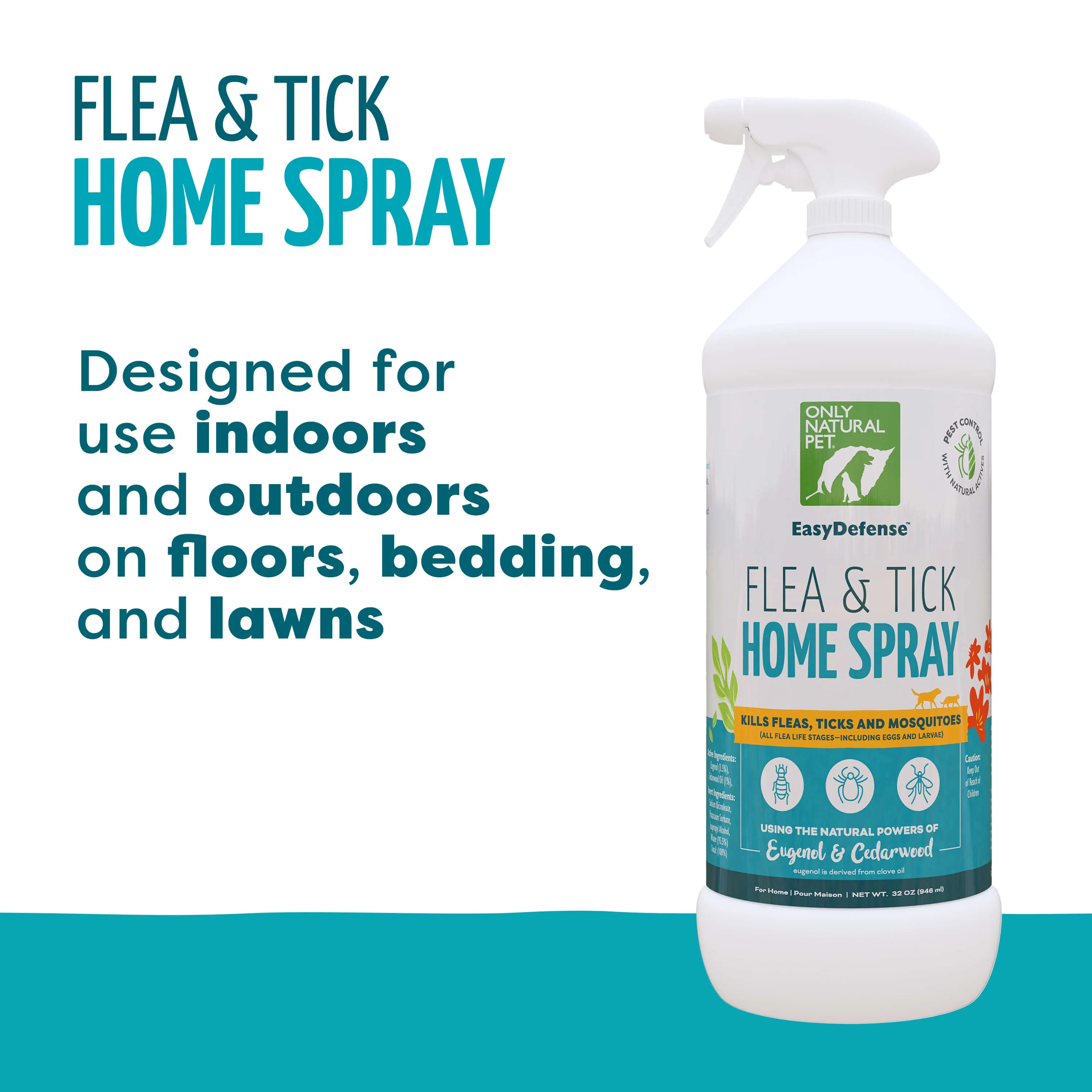 Only Natural Pet EasyDefense Flea & Tick Home Spray for Dogs & Cats