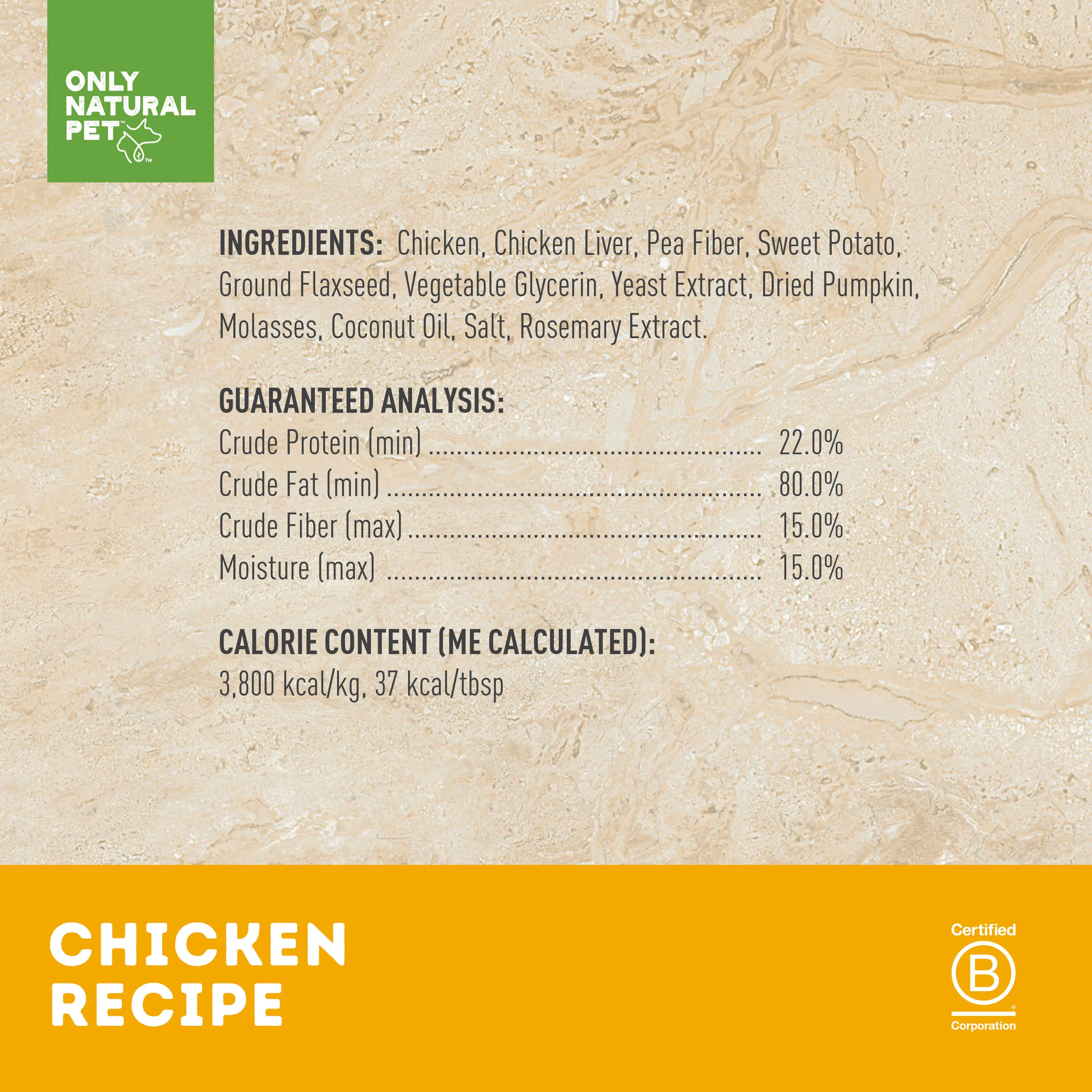 Only Natural Pet MaxMeat Jerky Boost Air-Dried Natural Meal Topper Chicken Recipe for Dogs