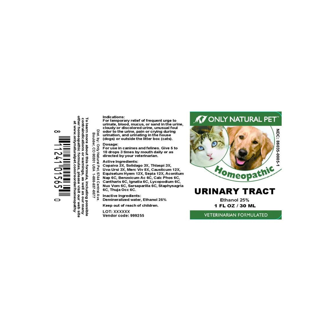 Only Natural Pet Urinary Tract Homeopathic Remedy