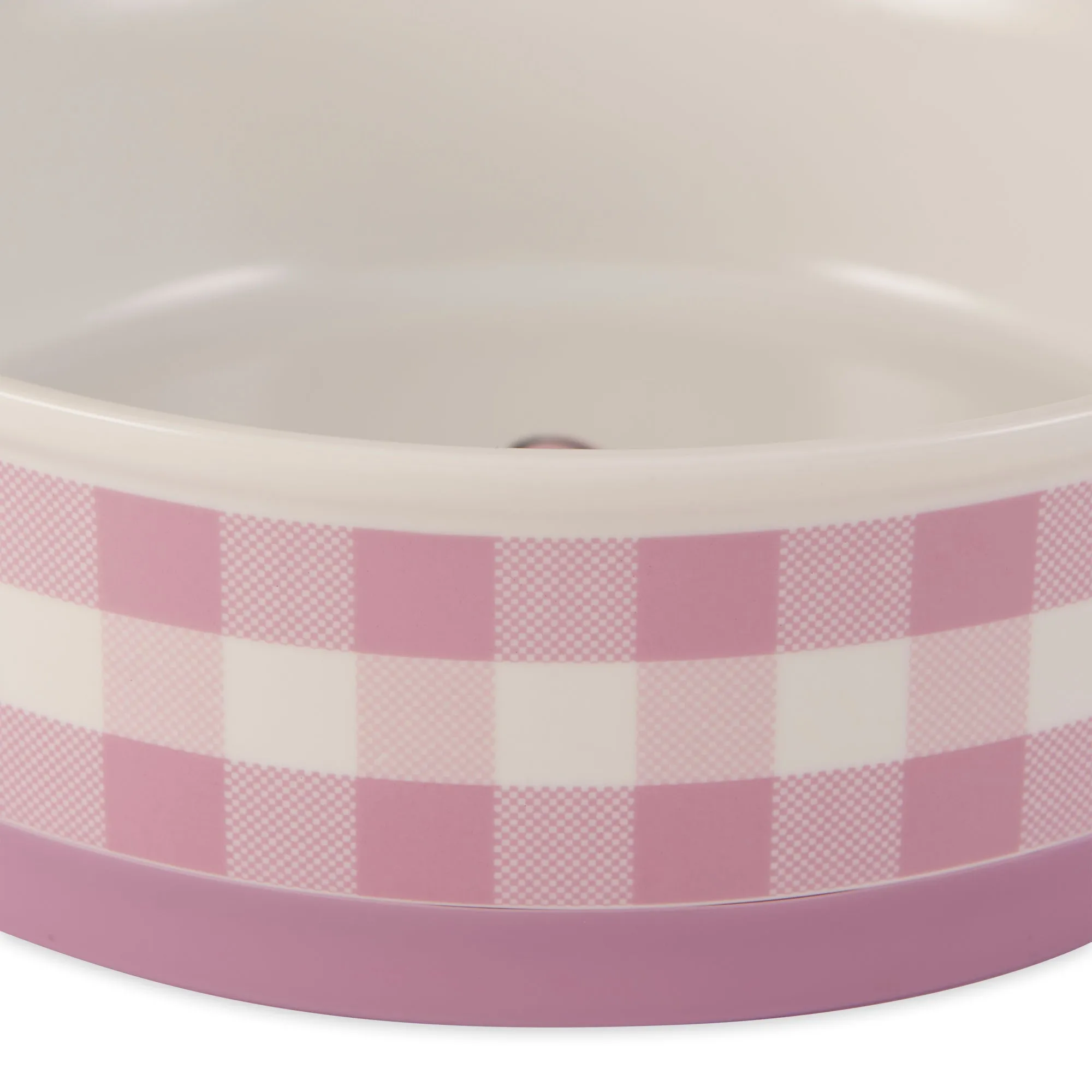 Pansy Petite Check Pet Bowl Set of 2, Small - 3/4 C Capacity