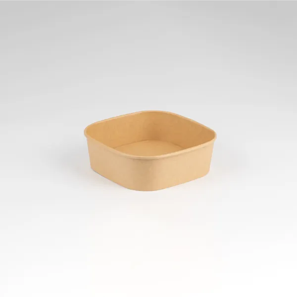 PE Coated Square Kraft Bowls x300