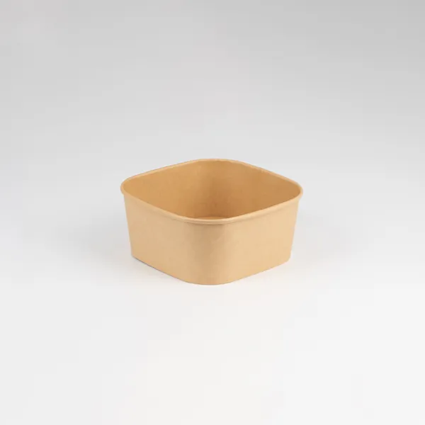 PE Coated Square Kraft Bowls x300