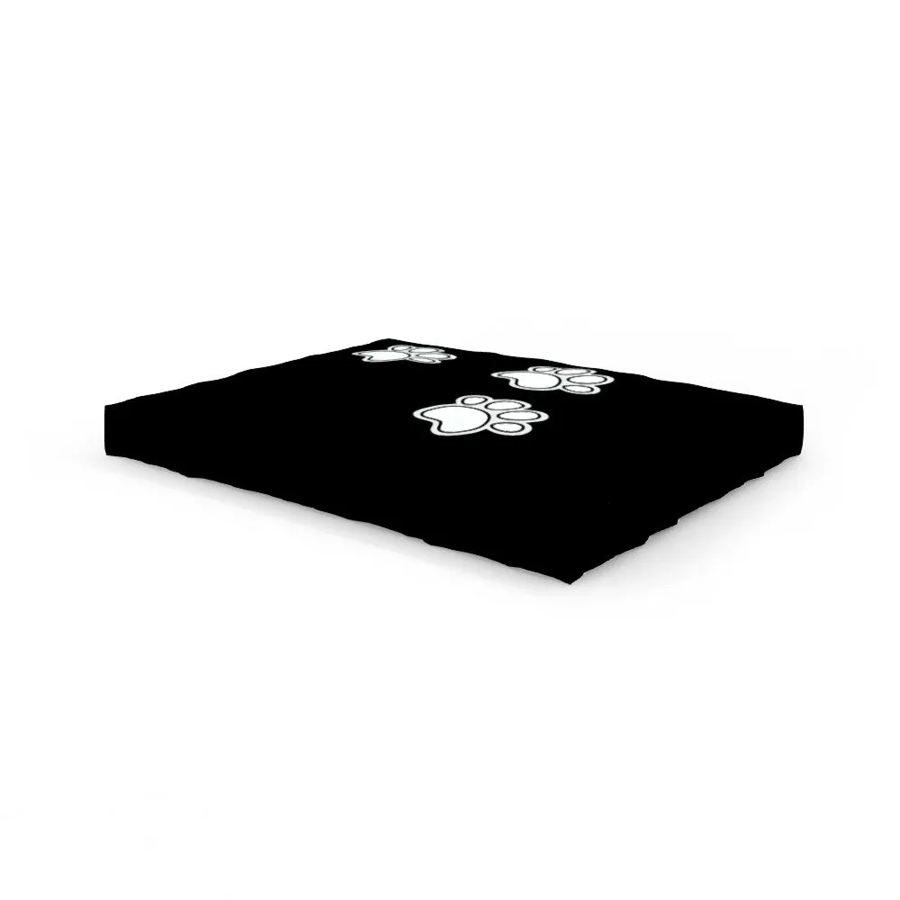 Pet Bed - Paws on Black