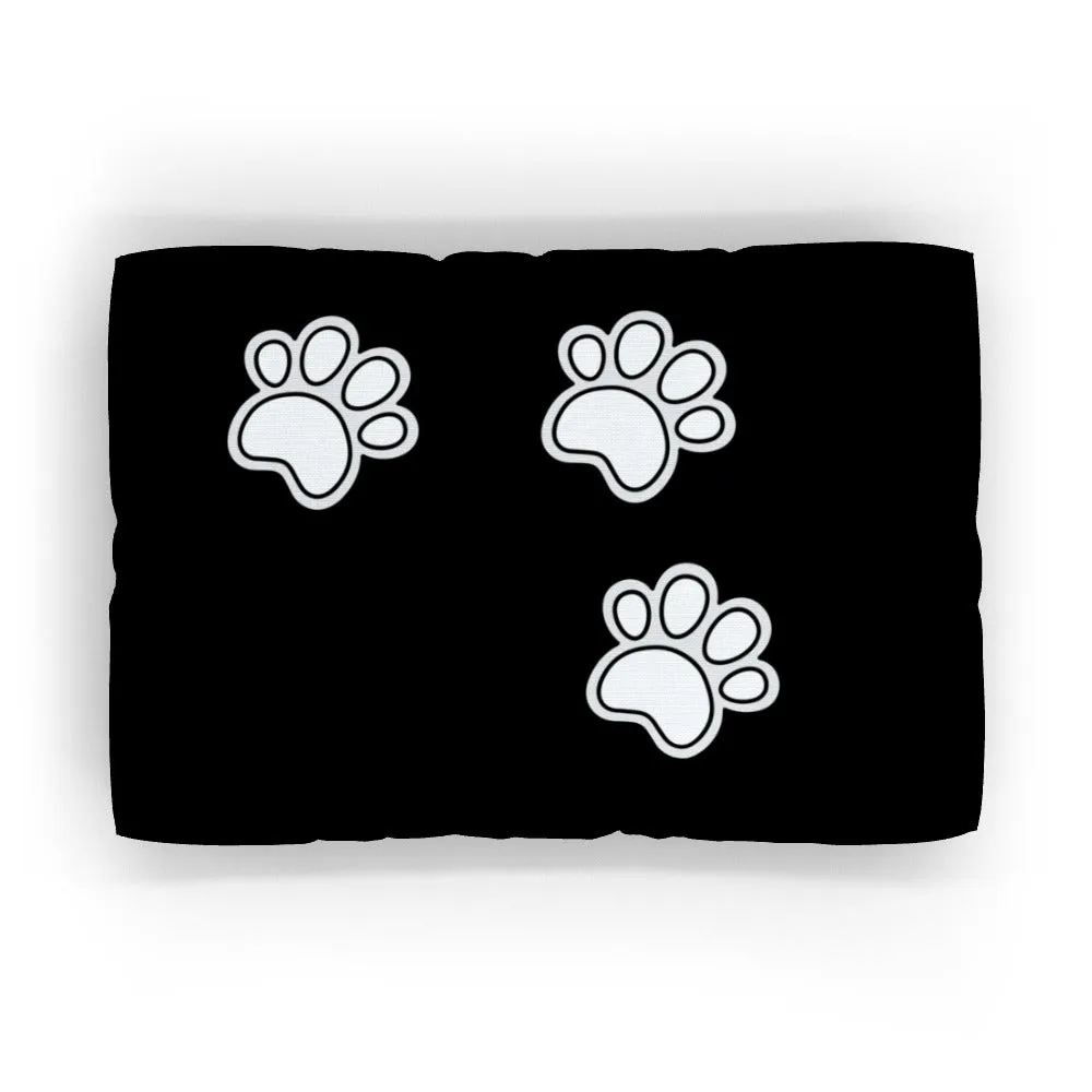 Pet Bed - Paws on Black