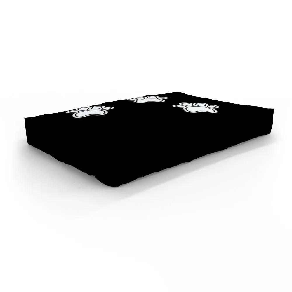 Pet Bed - Paws on Black