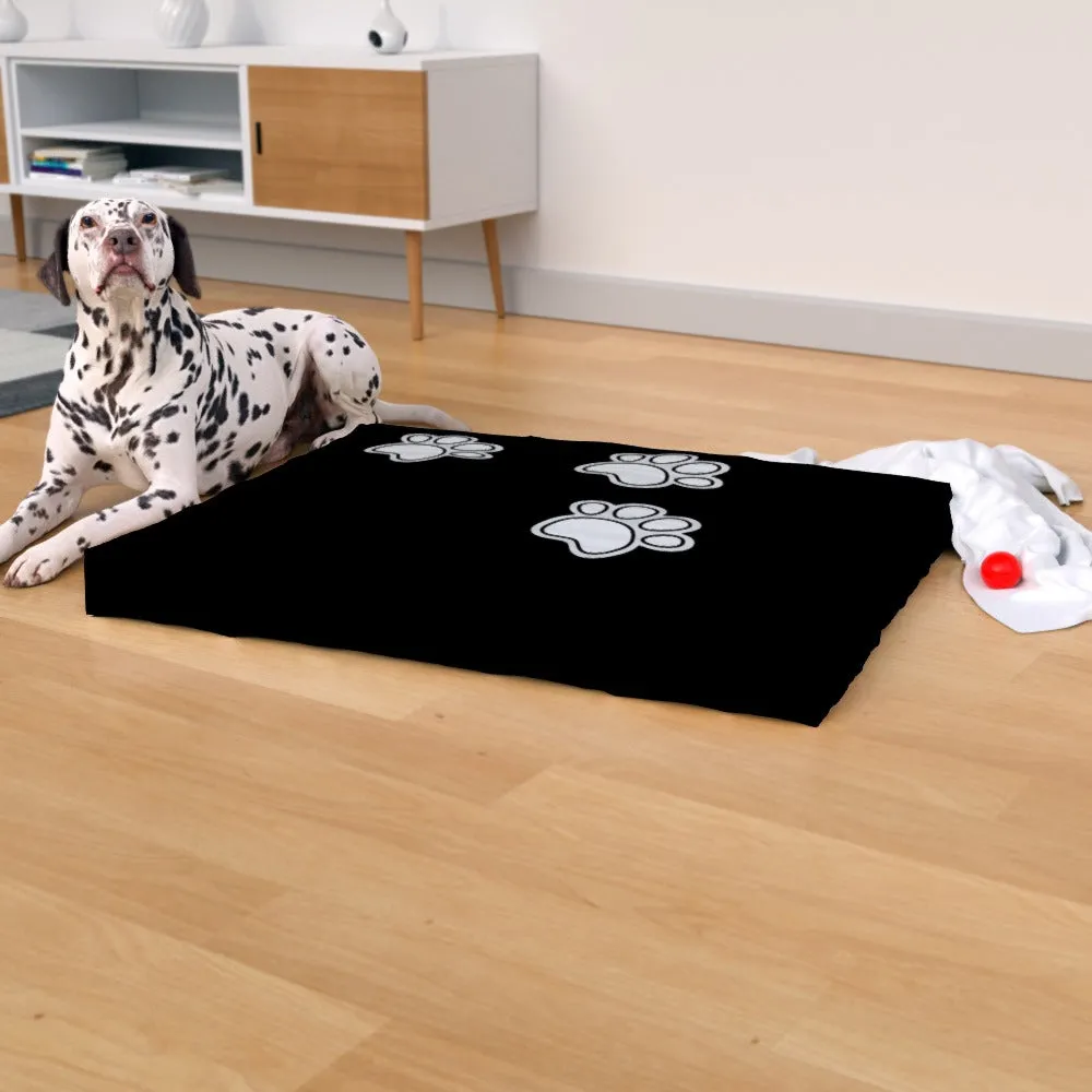 Pet Bed - Paws on Black