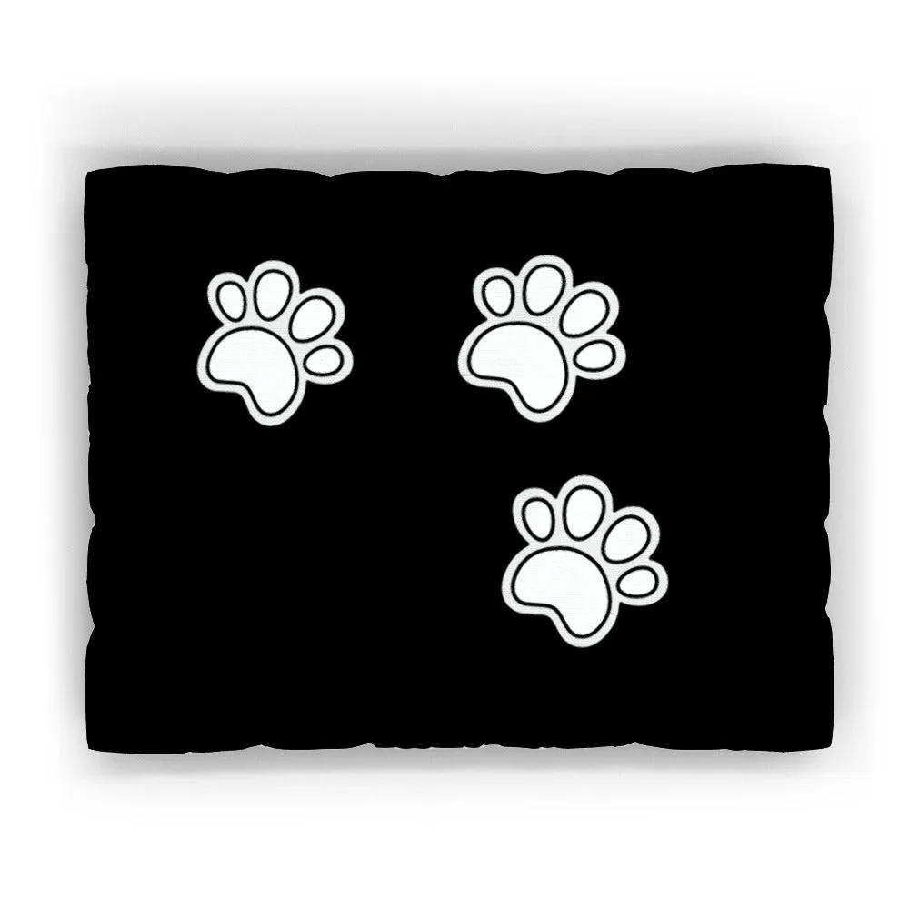Pet Bed - Paws on Black