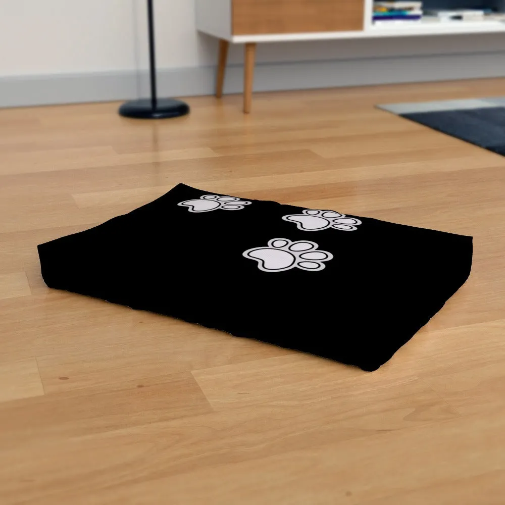 Pet Bed - Paws on Black