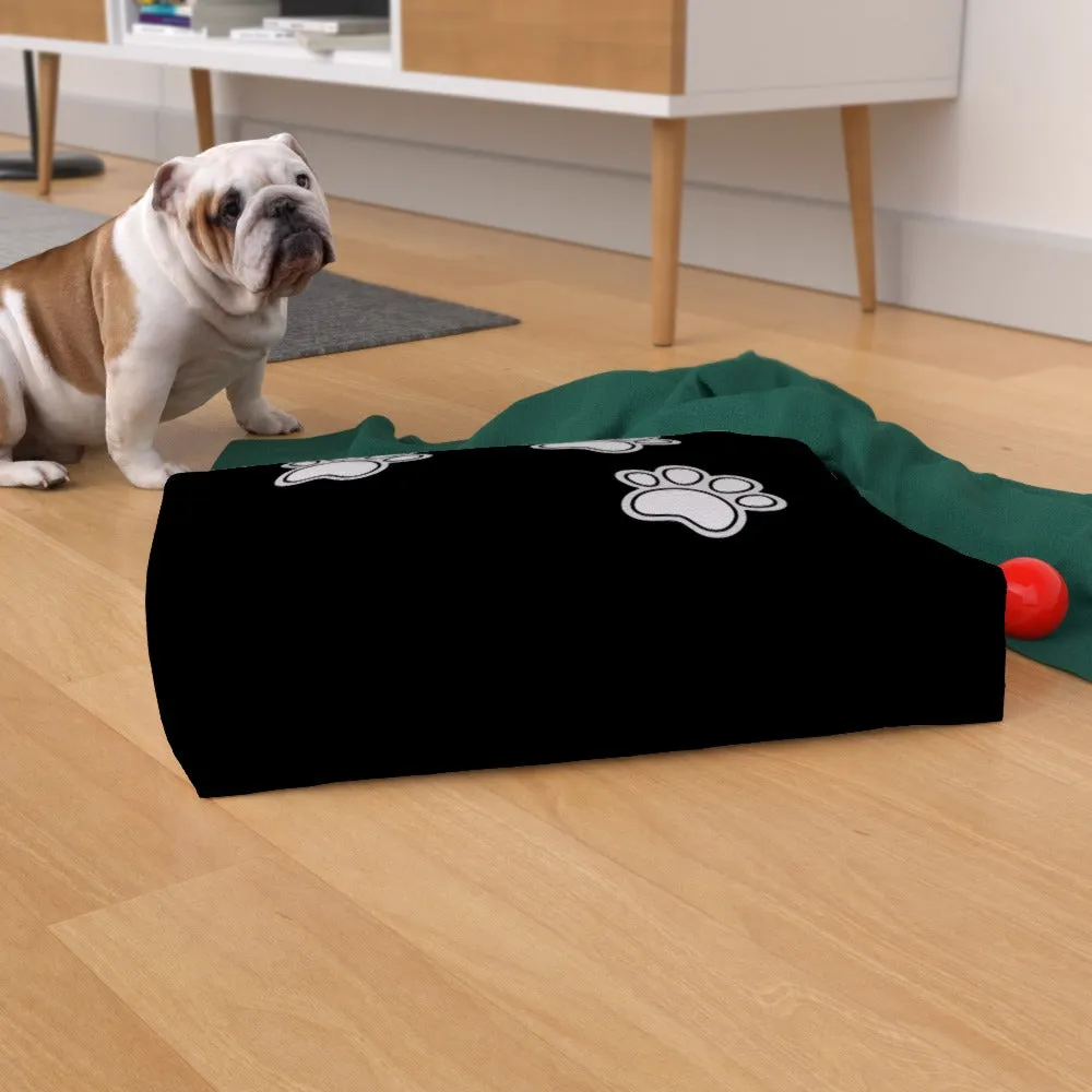 Pet Bed - Paws on Black