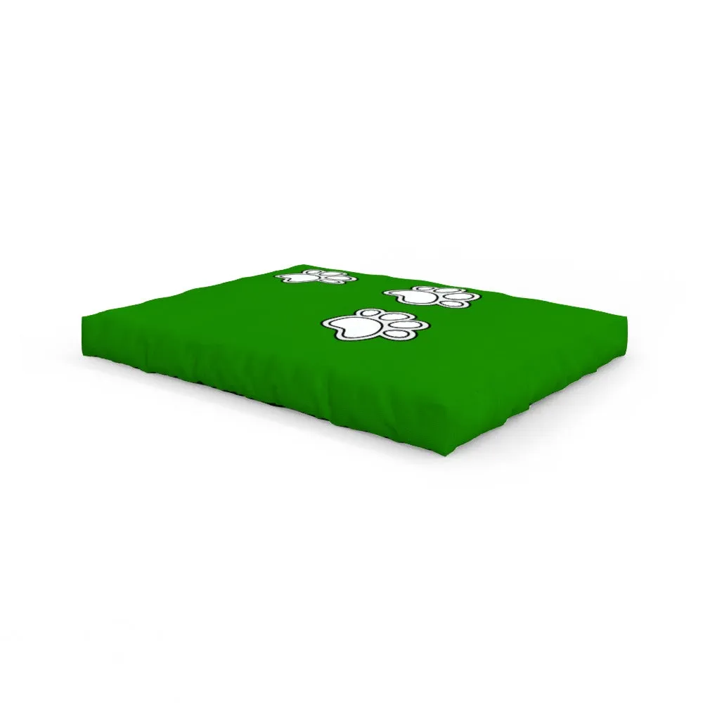 Pet Bed - Paws on Green