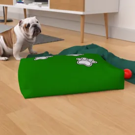 Pet Bed - Paws on Green
