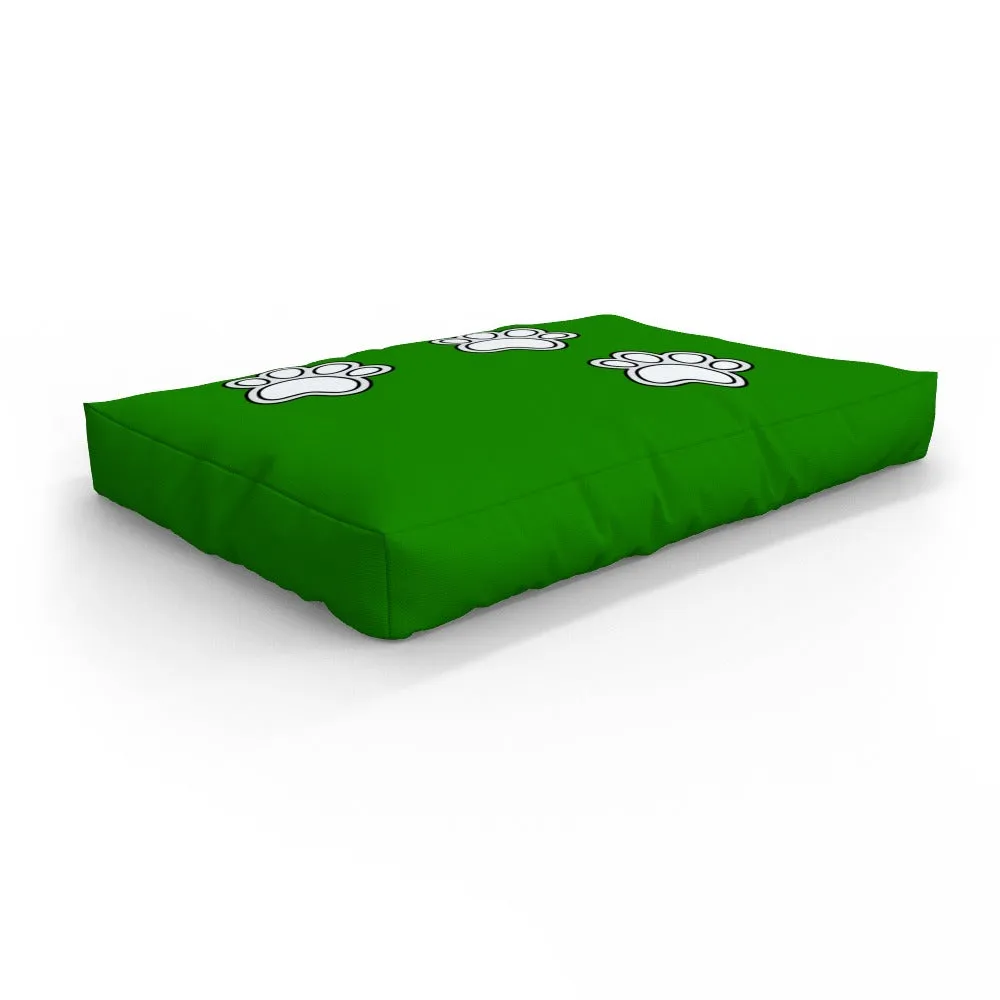 Pet Bed - Paws on Green