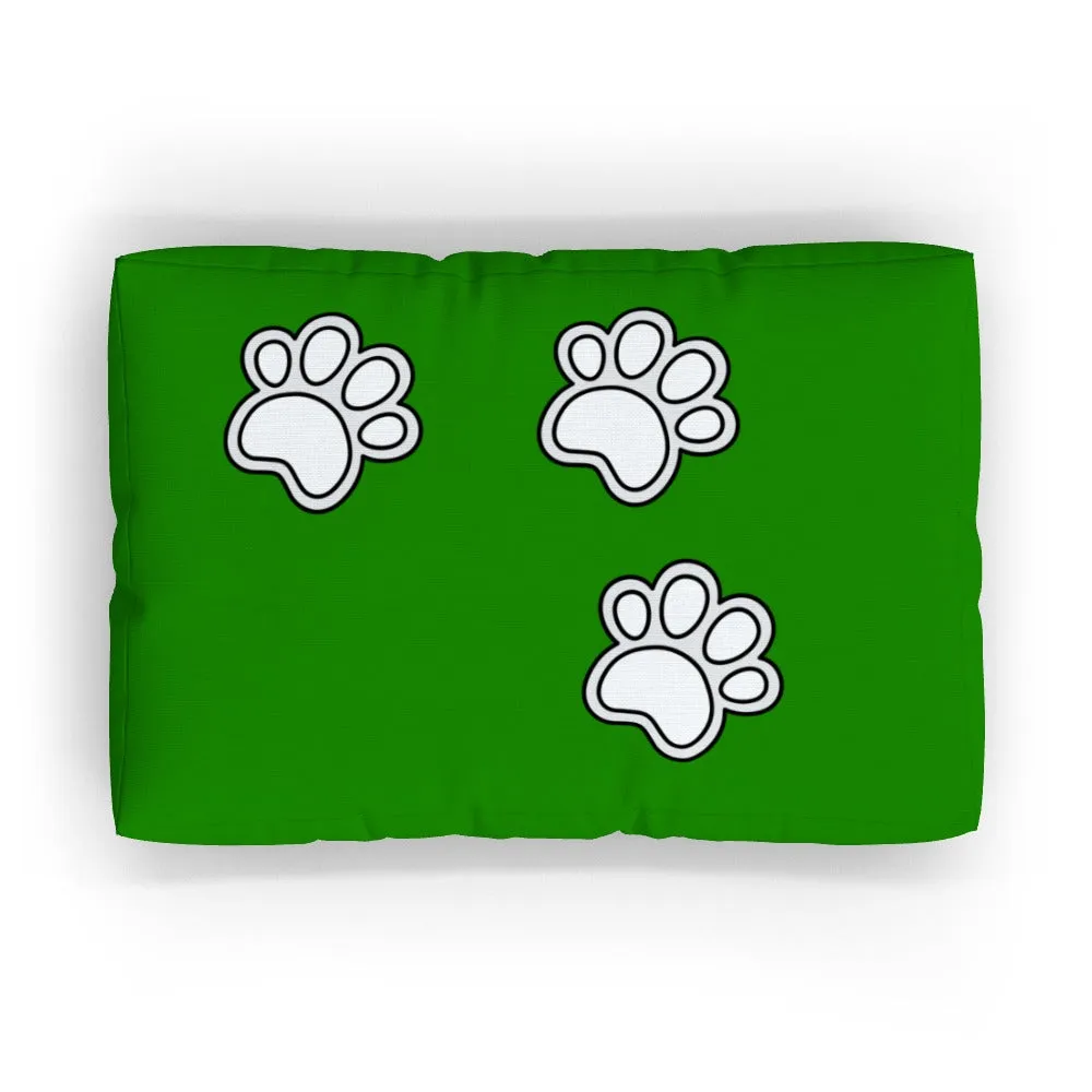 Pet Bed - Paws on Green