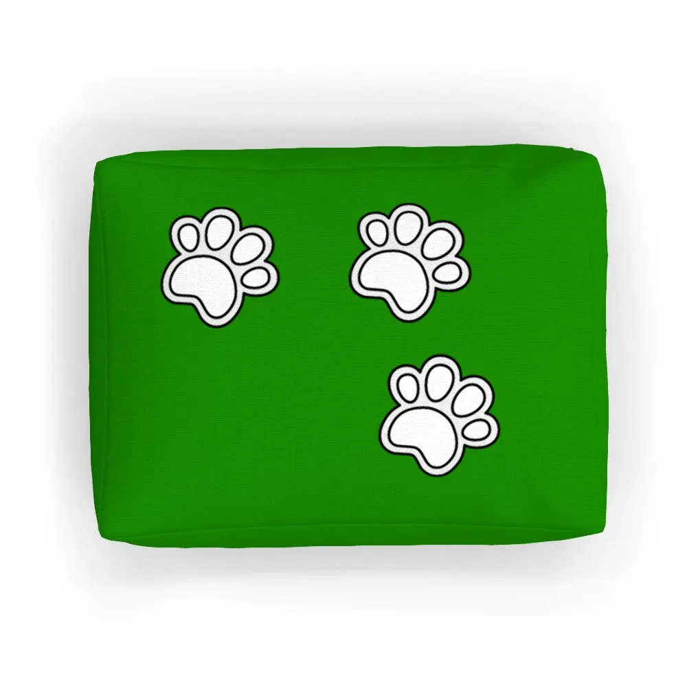 Pet Bed - Paws on Green
