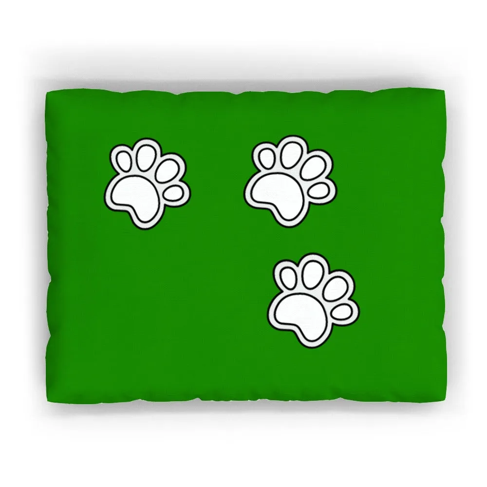 Pet Bed - Paws on Green