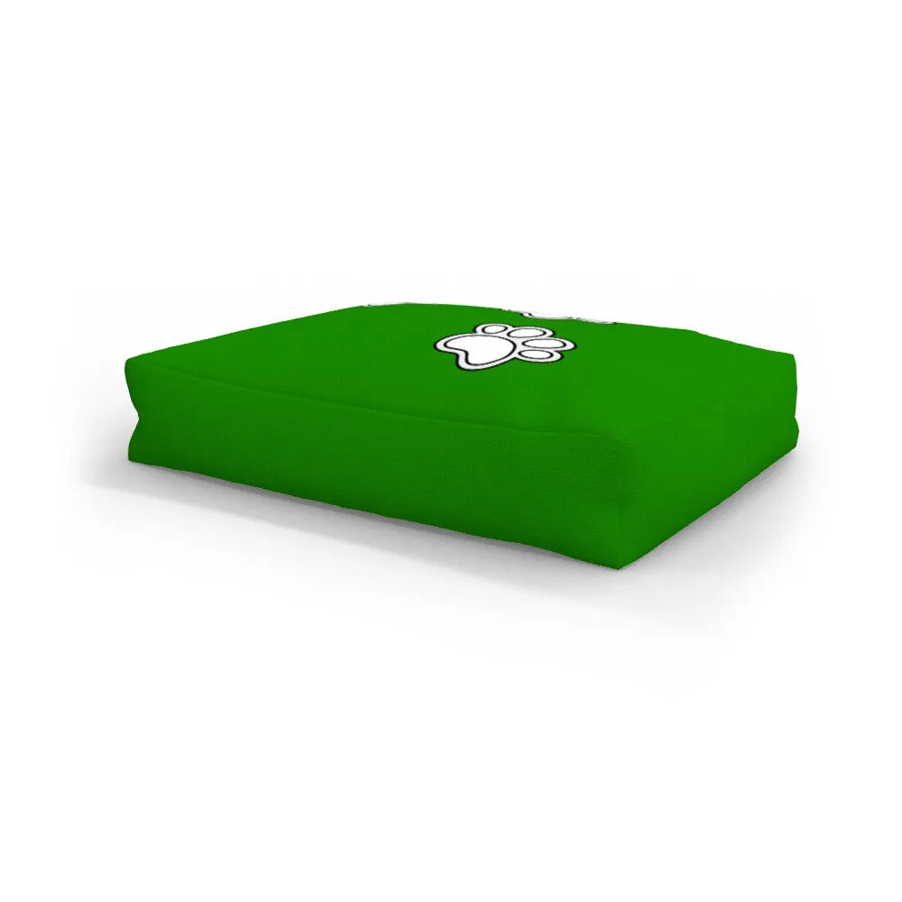 Pet Bed - Paws on Green