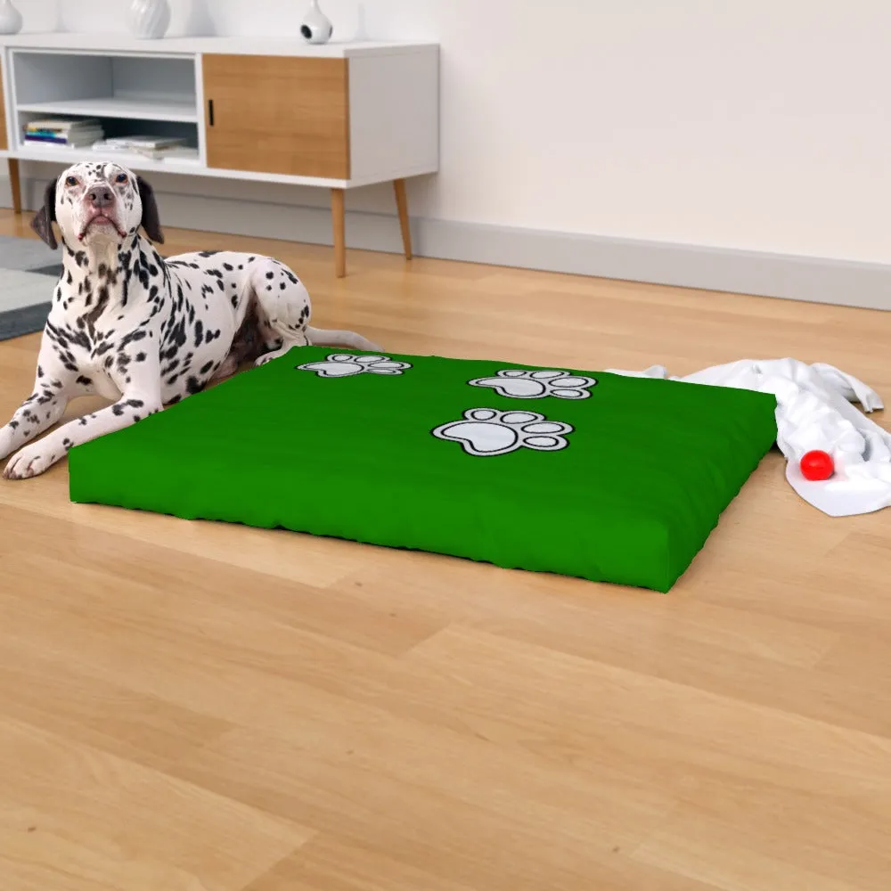 Pet Bed - Paws on Green