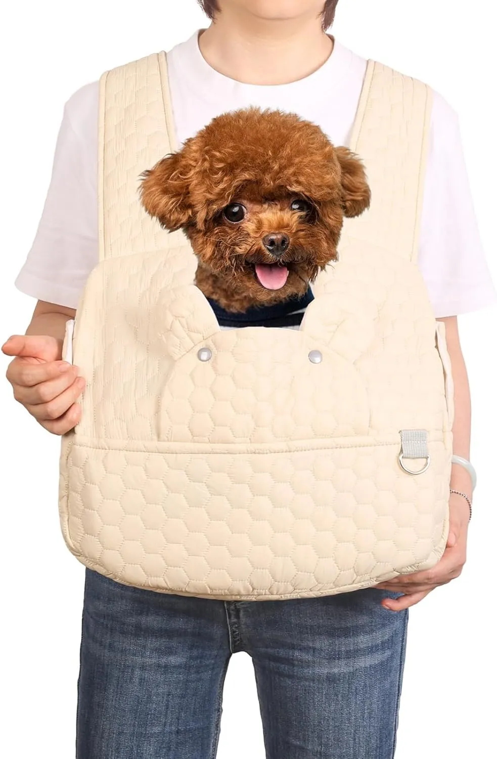Pet Carrier Backpack for Cats and Small Dogs, Front Facing Dog Carrier Sling,Easy Fit 6-20Lbs Pets (Beige)