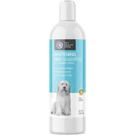 Pet Health Pros Bright Whitening Dog Shampoo, Enhances White Coat, Soothes Skin, Pina Colada Scented, 12 Oz, Clear