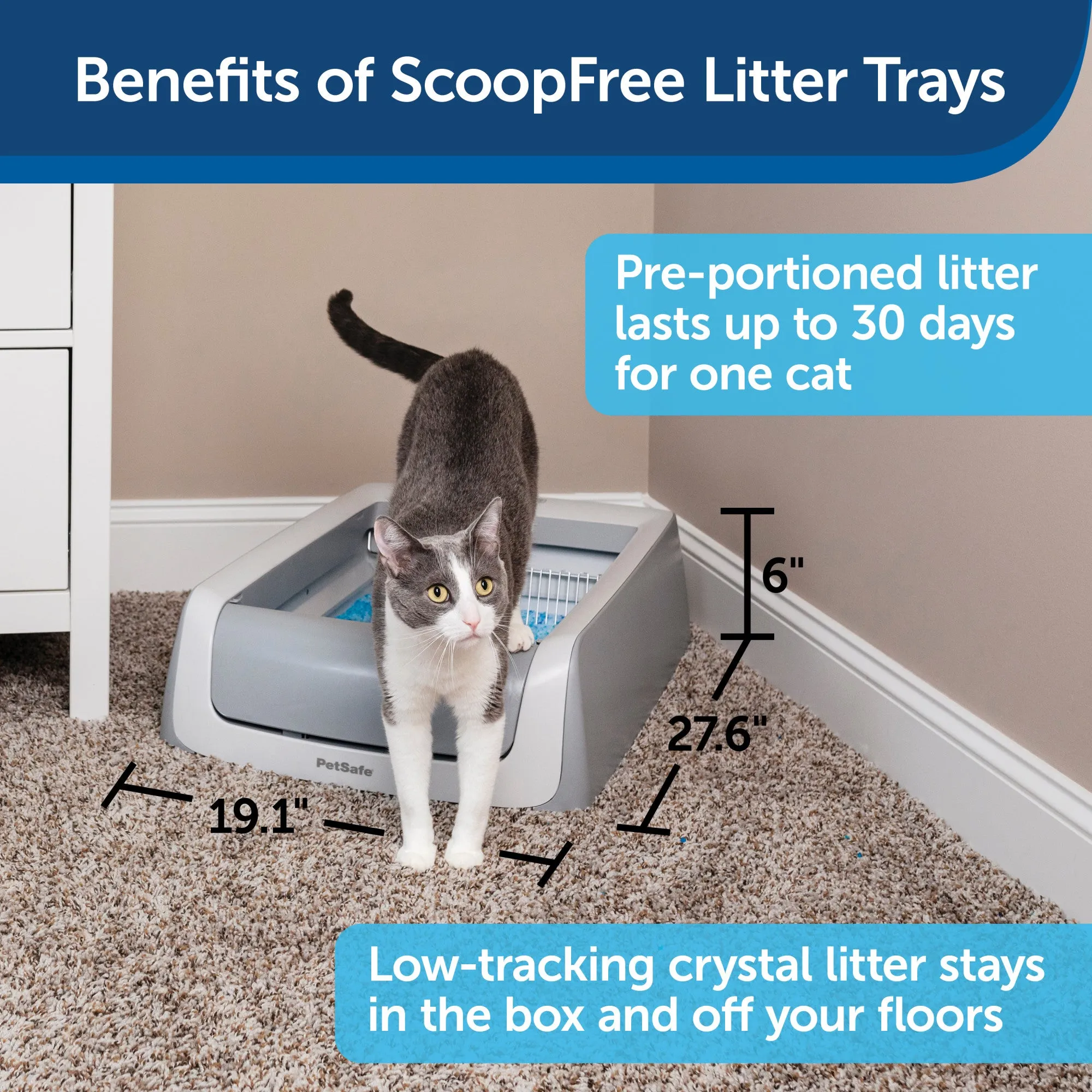 PetSafe ScoopFree Automatic Self Cleaning Cat Litter Box – Includes Disposable Tray with Crystal Litter – 2nd Generation