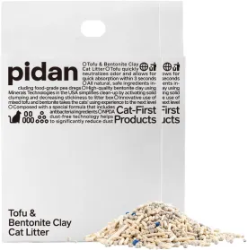 pidan Mixed Tofu Cat Litter - Dust-Free, Fast Drying, and Flushable Clumping Cat Litter - Unscented Kitty Litter for Odor Control5.3lb2bags