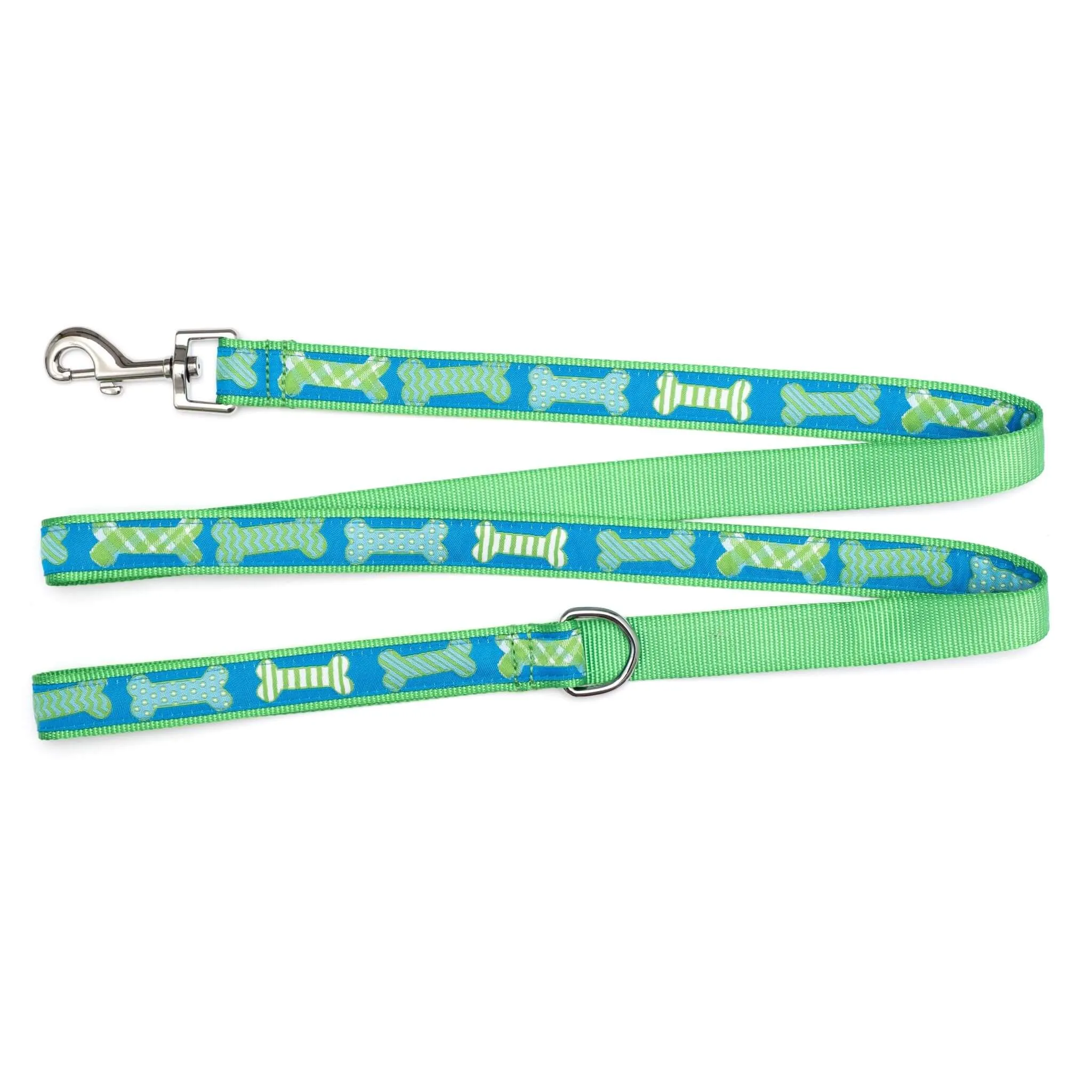 Preppy Bones Dog Leash - Blue