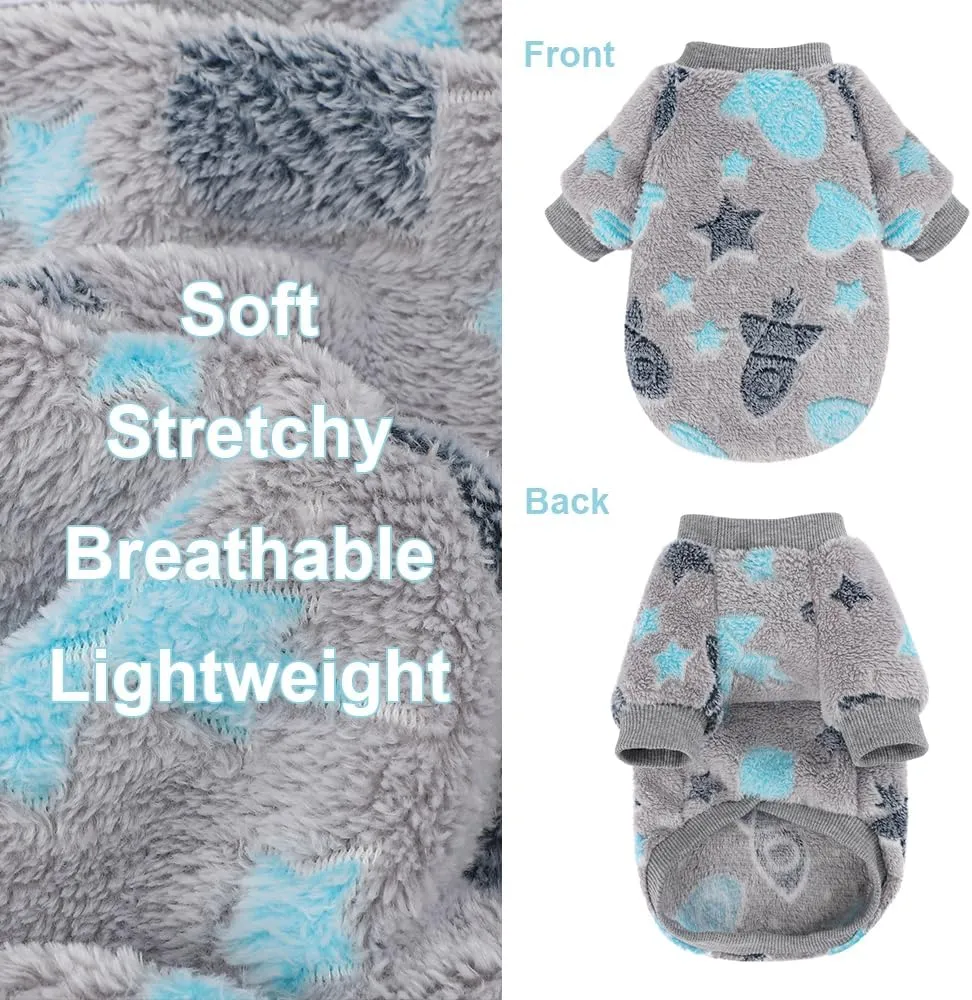 PuppyWear Glow Fleece Dog Clothes - Warm Pullover Sweater, Night Glow Cat Costume, Winter Pet Coat Jacket for Small Dogs, Boys & Girls