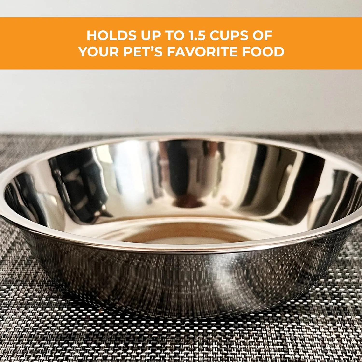 R. Nichols Mid-Century Double Pet Bowl - Heavy-Duty Decorative Food and Water Dishes with Removable Stainless Steel Inserts for Dogs and Cats, 5.5 Inches Wide x 10 Inches Long x 1.5 Inches Tall