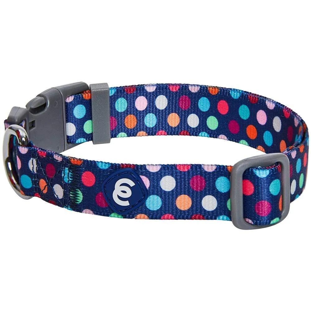 Rainbow Polka Dots Dog Collar for Stylish Pups
