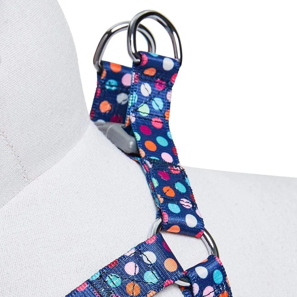 Rainbow Polka Dots Dog Harness for Stylish Pets