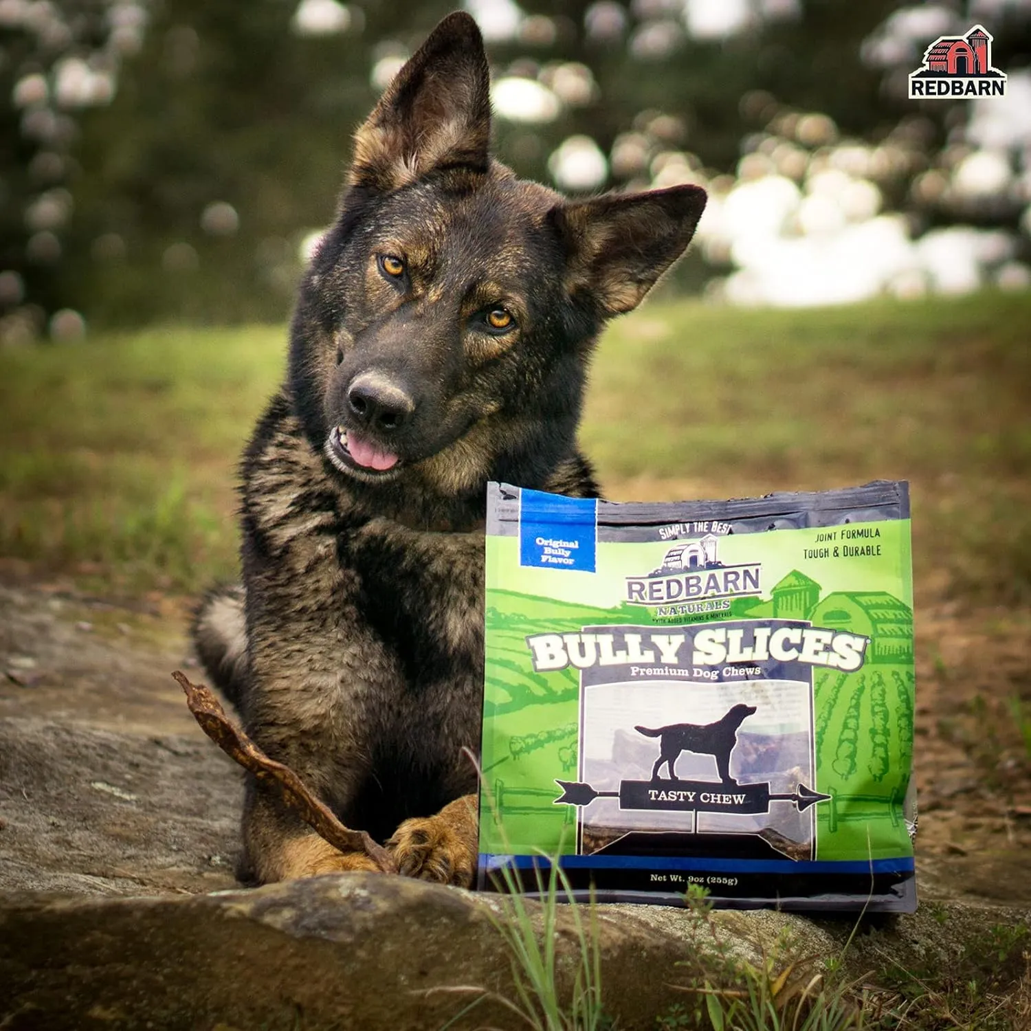 Redbarn Pet Products All-Natural Rawhide Bully Slices - Bully Stick Flavor - Premium Grain-Free Beef Hide Treats High Protein Low Fat for Chewers - 9 oz Bag