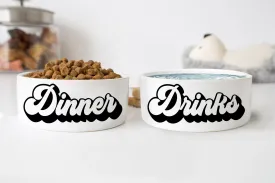 Retro Dog Bowl Dinner Drinks