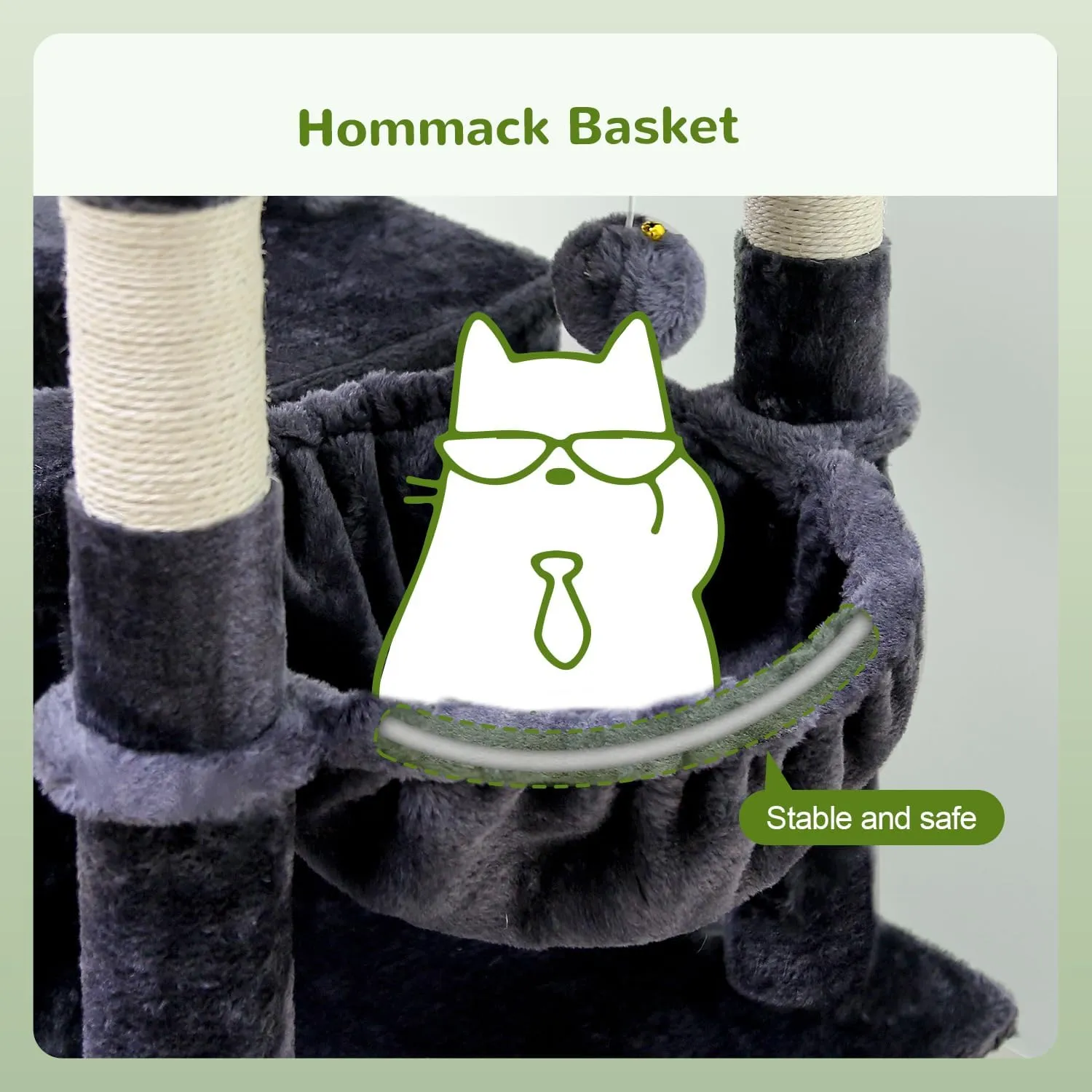 S72 Heavy Duty Cat Trees for Large Cats, Sturdy 72in Maine Coon Cat Tree for Large Cats 20 lbs  Heavy Duty Cat Tower for Adult Biggest Cat with 6 Scratching Posts, Hammock, Dark Gray