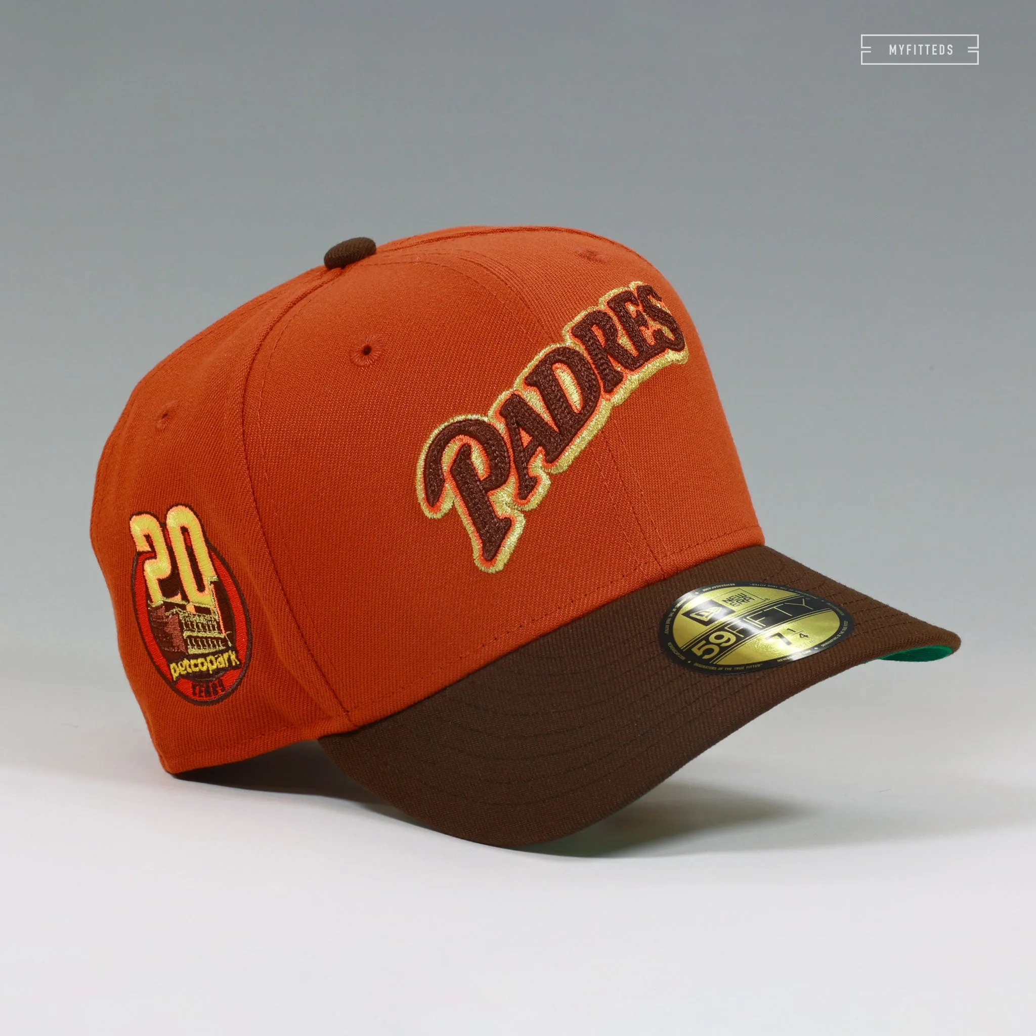 SAN DIEGO PADRES PETCO PARK 20TH ANNIVERSARY CHAIN STITCHED CINNAMON SPICE NEW ERA HAT