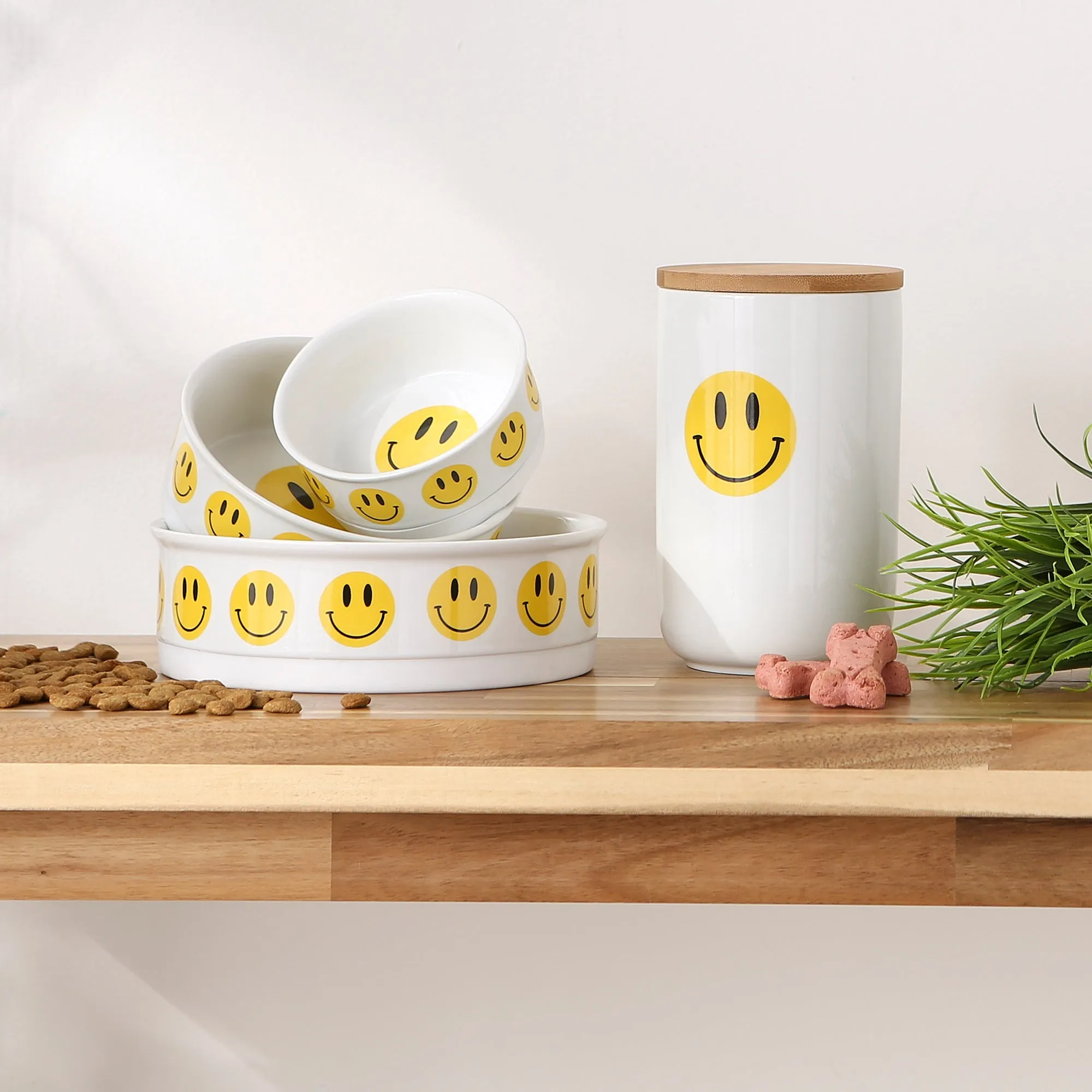 Smiley Face Pet Treat Canister - 4.5 Cup Capacity