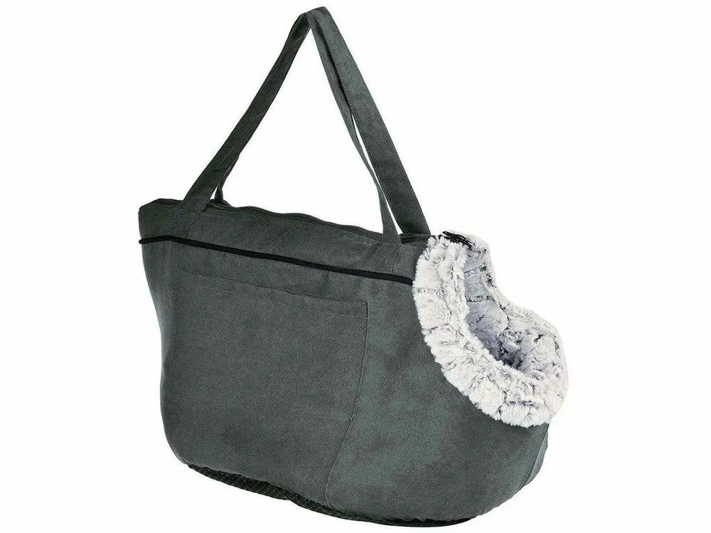 SNAKE SUEDE BAG - L SNAKE (WHITE WITH BLACK), 45 X 50 CM