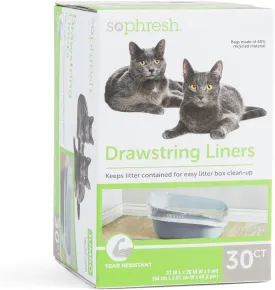 So Phresh Drawstring Cat Litter Box Liners 37" L X 19" W Count of 30