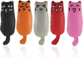 Soft Indoor Cat Toys Self Play Interactive Pillows Catnip Filled 5PCS Plush Kitten Teething Set Cute Kitty Chew Bite Resistant Cartoon Mouse Pet Supplies Gifts